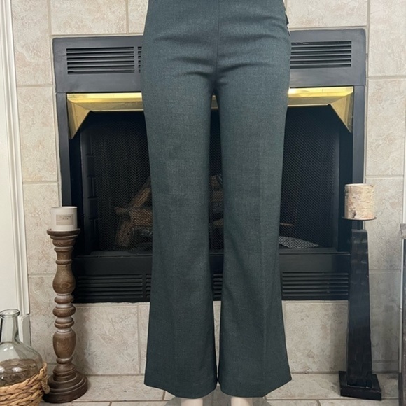 Elevenes for Anthropologie the Brighton, Grayish Green Boot Cut Pants. - Picture 2 of 15